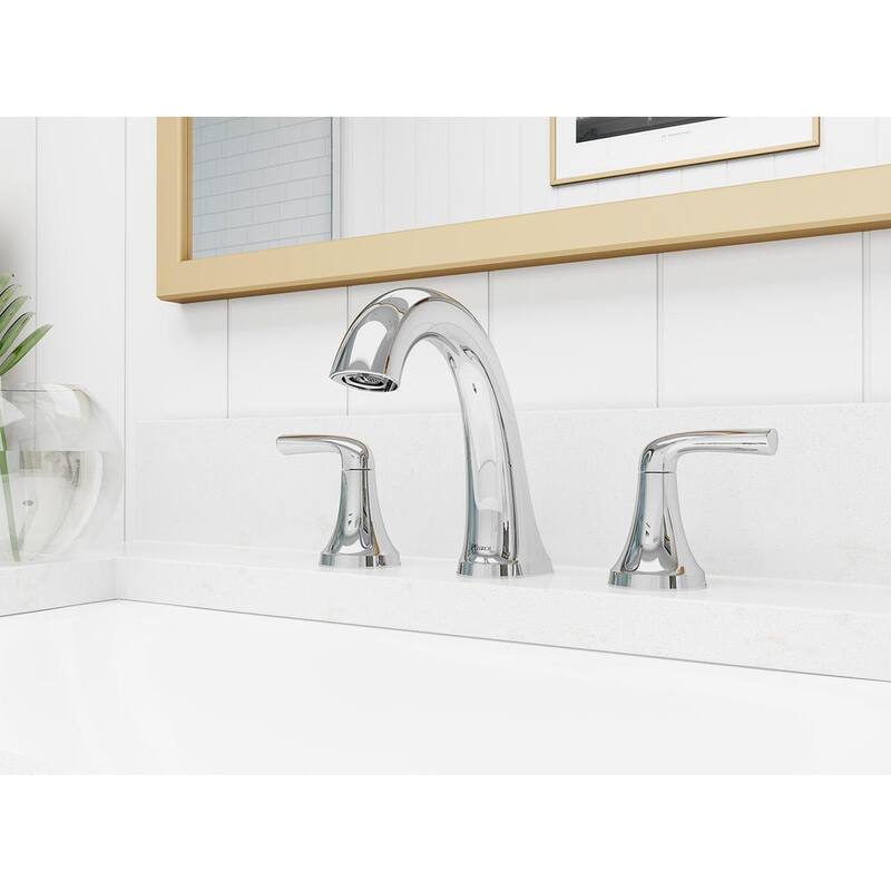 8 in. Widespread Double Handle Bathroom Faucet in Polished Chrome (2-Pack) W1089