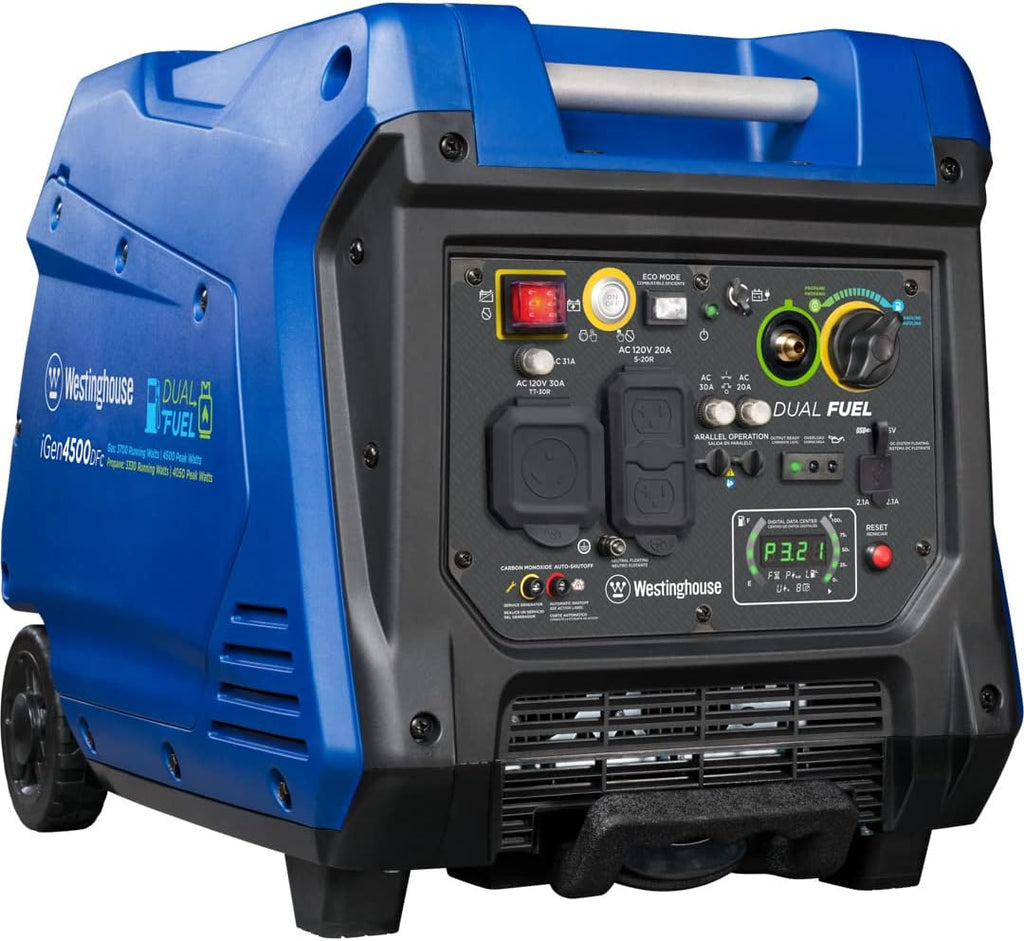 Portable Inverter Generator 4500 Peak Watts Gas Powered Electric Start F6972