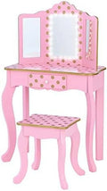 Pretend Play Vanity Table and Chair Set with LED Mirror T541645