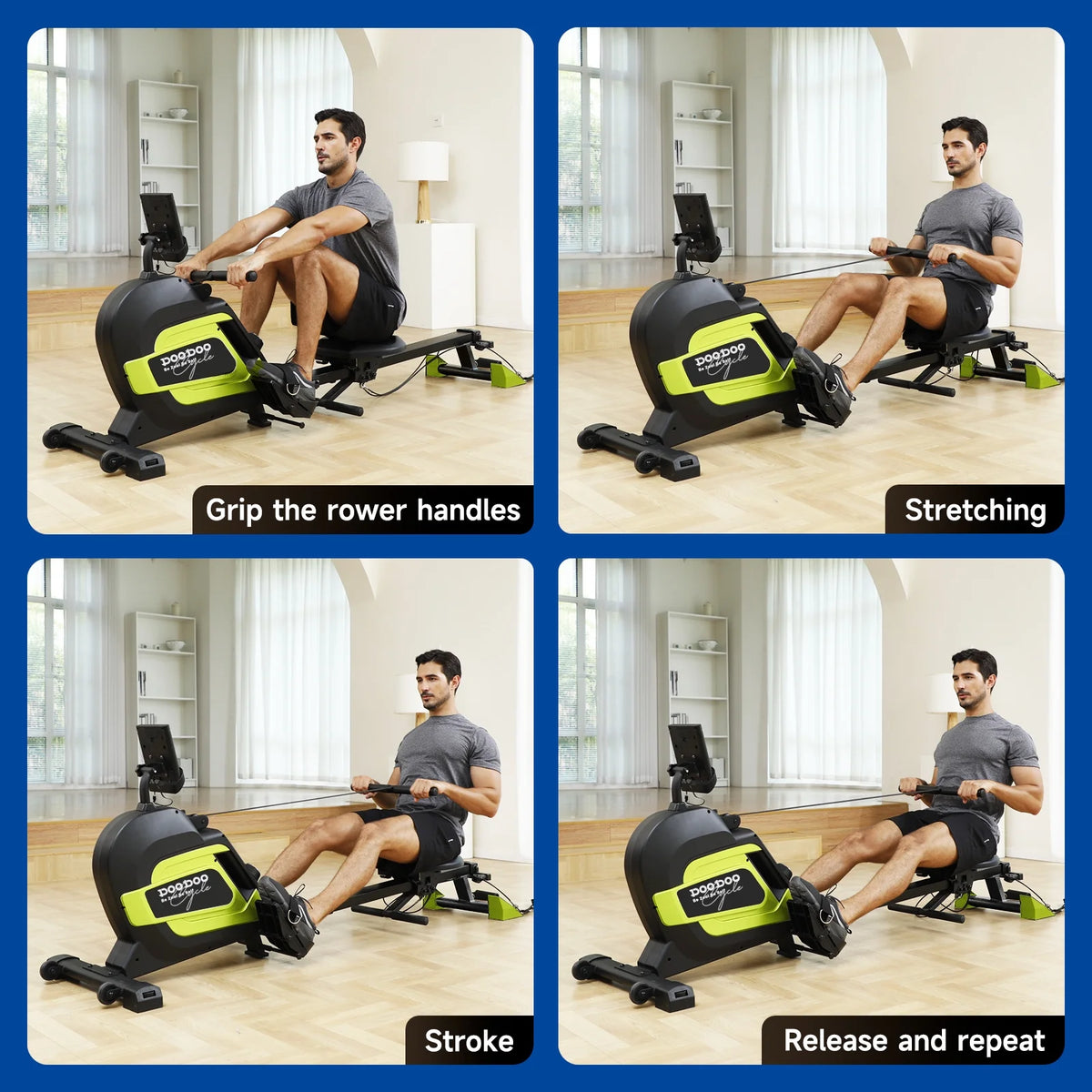 3-in-1 Foldable Magnetic Rowing Machine R6946