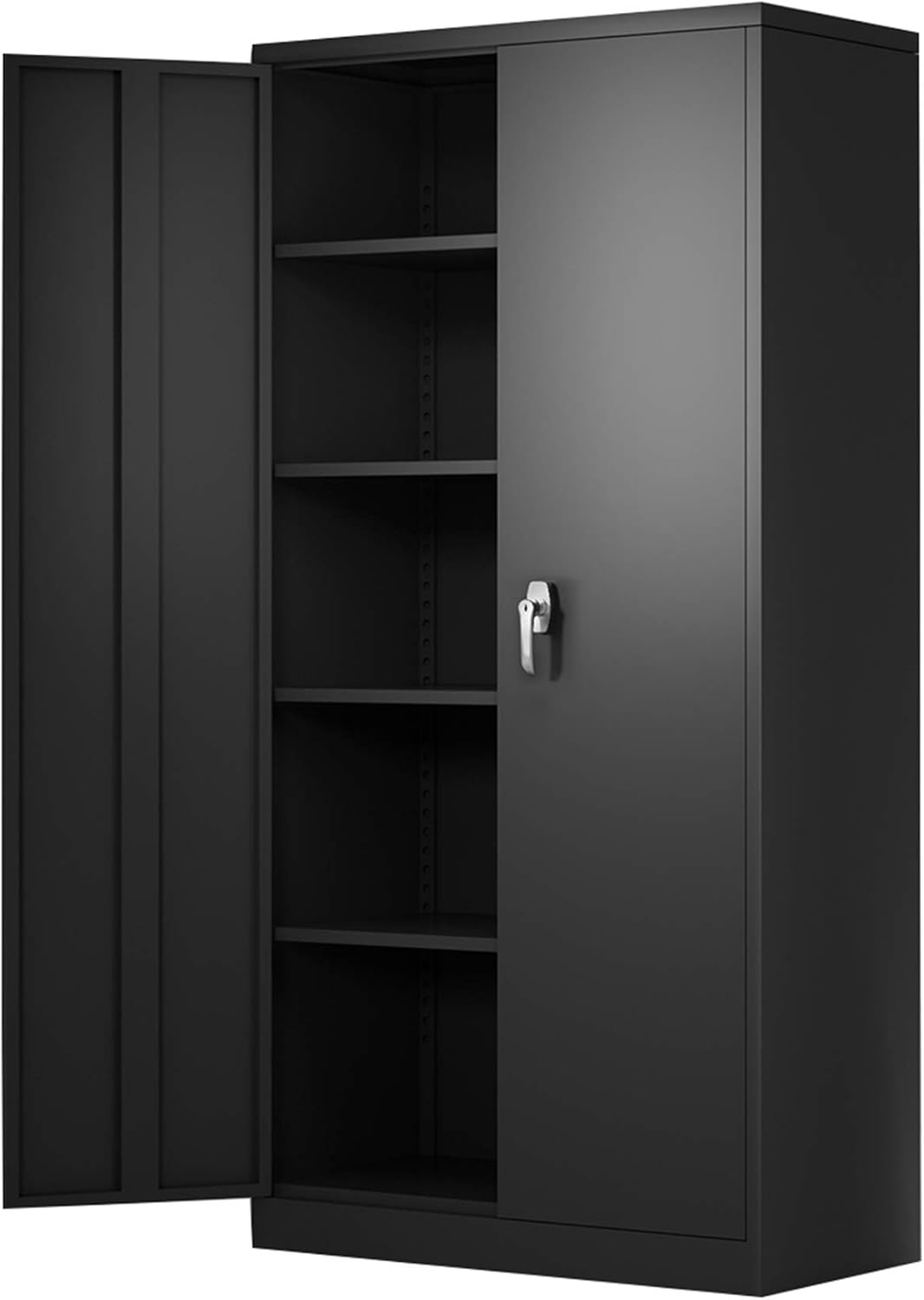 Industrial Metal Storage Cabinet with 2 Doors and 4 Adjustable Shelves Q51650