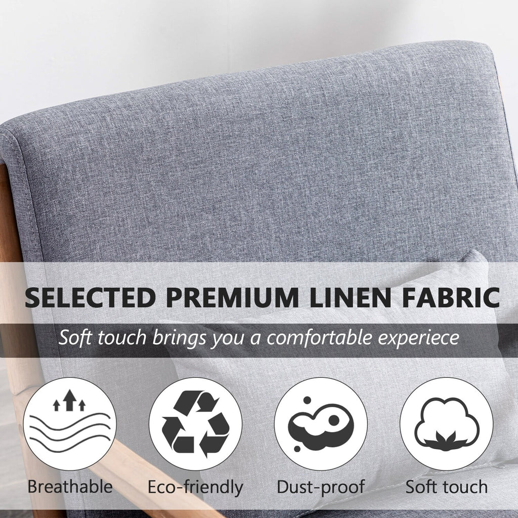 Grey Fabric Modern Solid Wood Accent Chair I802111