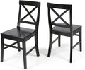 Light Grey Finish Acacia Wood Dining Chairs V9962