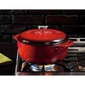 Enameled Cast Iron Dutch Oven with Loop Handles, 6 Quart, Red S320614