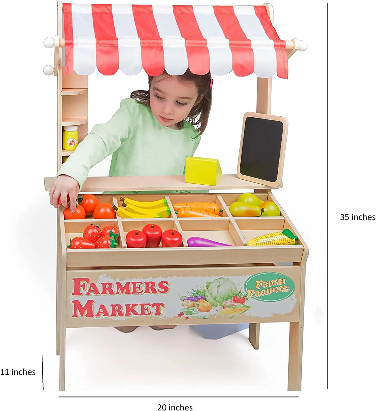 Wooden Farmers Market Stand with 30+ Pieces H729