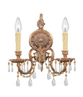 2 Light Crystal Cast Brass Wall Mount G82398