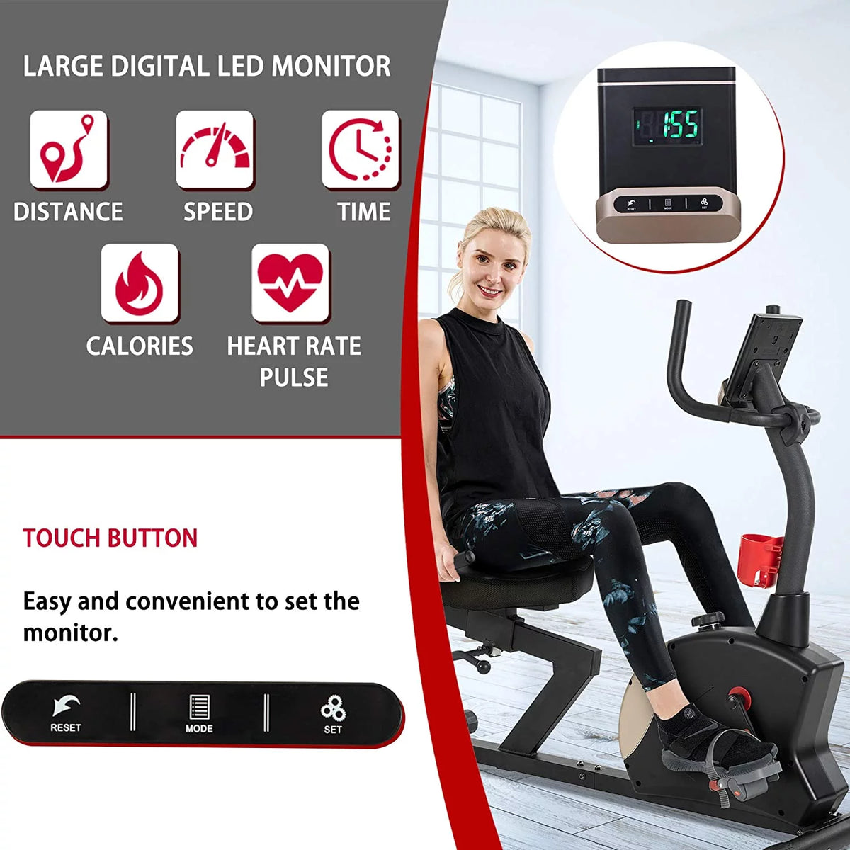 Recumbent Exercise Bike 400 lbs. Magnetic Resistance M540
