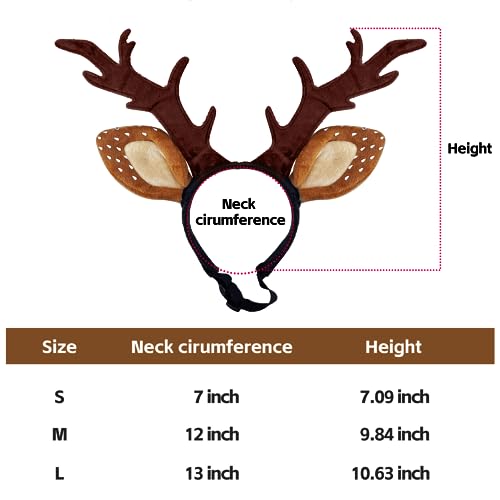 Dog Cat Christmas Reindeer Antlers Headband Adjustable Pet Costume U1085