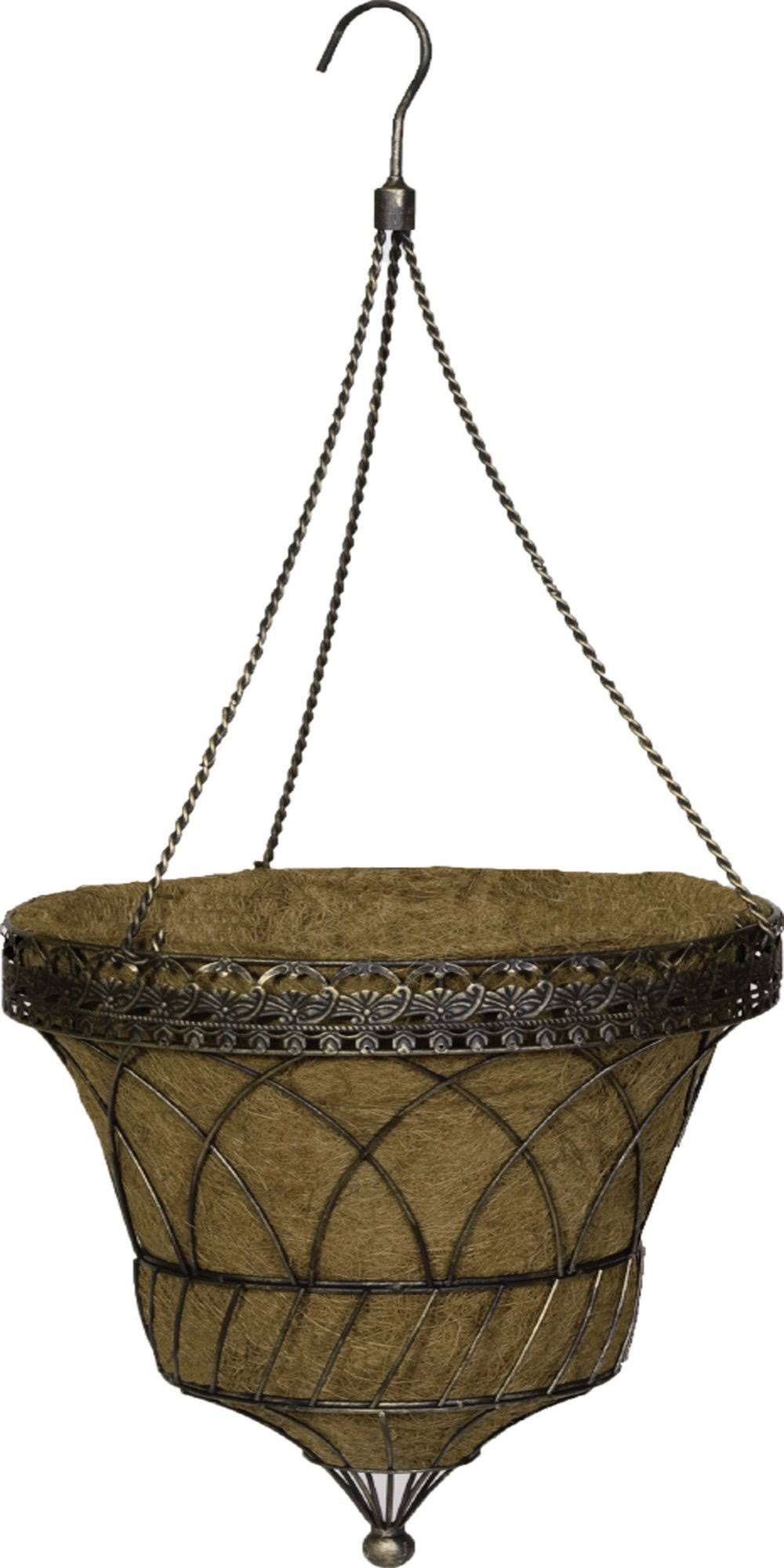 Antique Copper Hanging Basket with Chain F586164