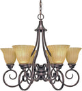 6-Light Chandelier with Champagne Linen Glass L5759