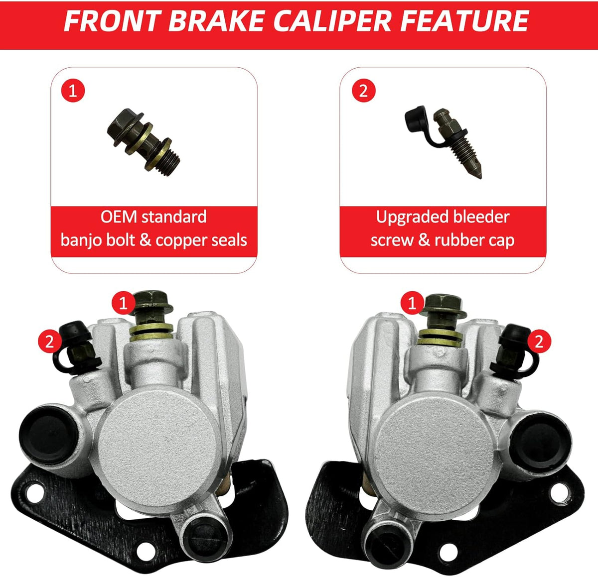Front Left Right Brake Calipers with Pads Pack of 2 C86299