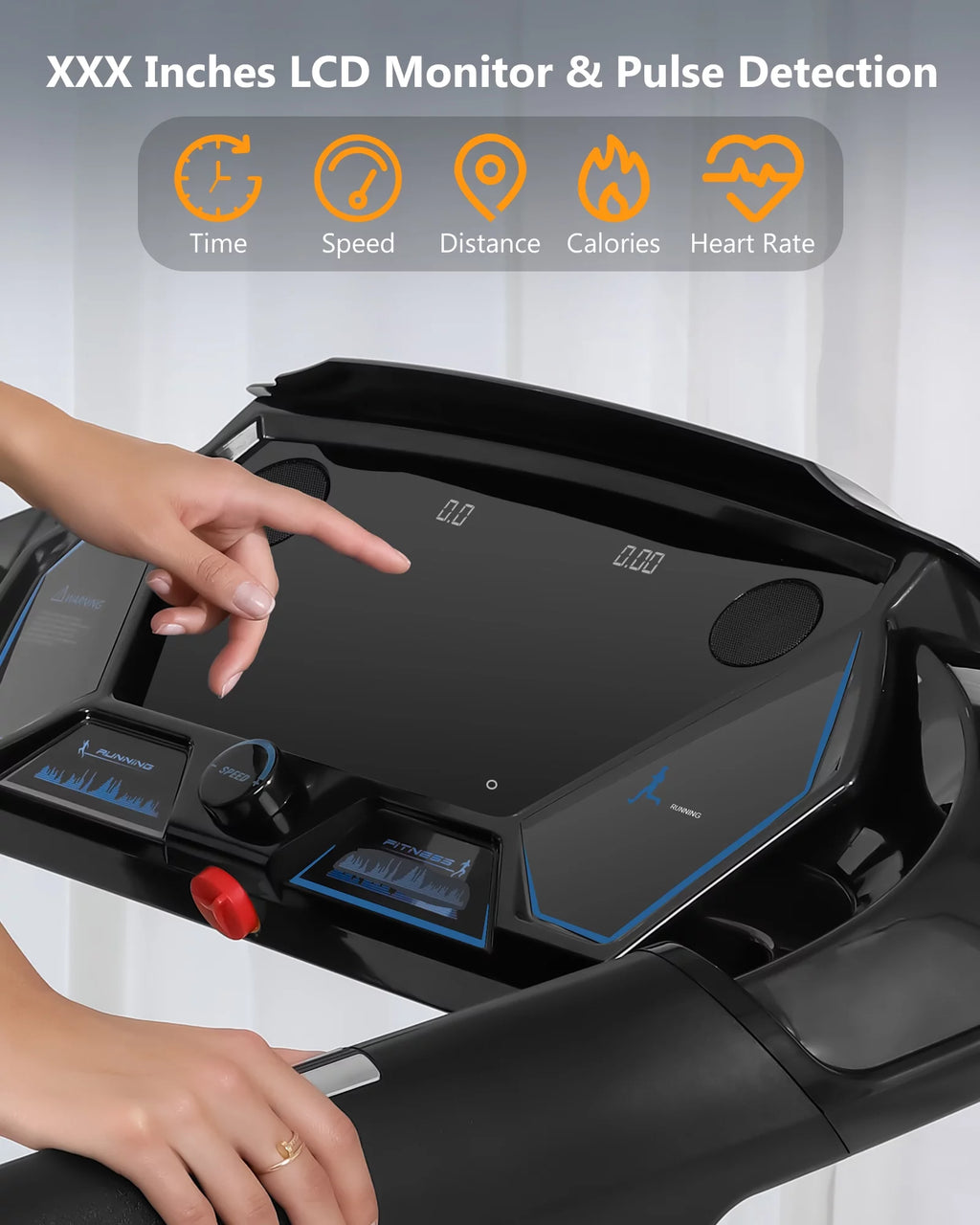Folding Electric Treadmill with LCD Monitor C41259