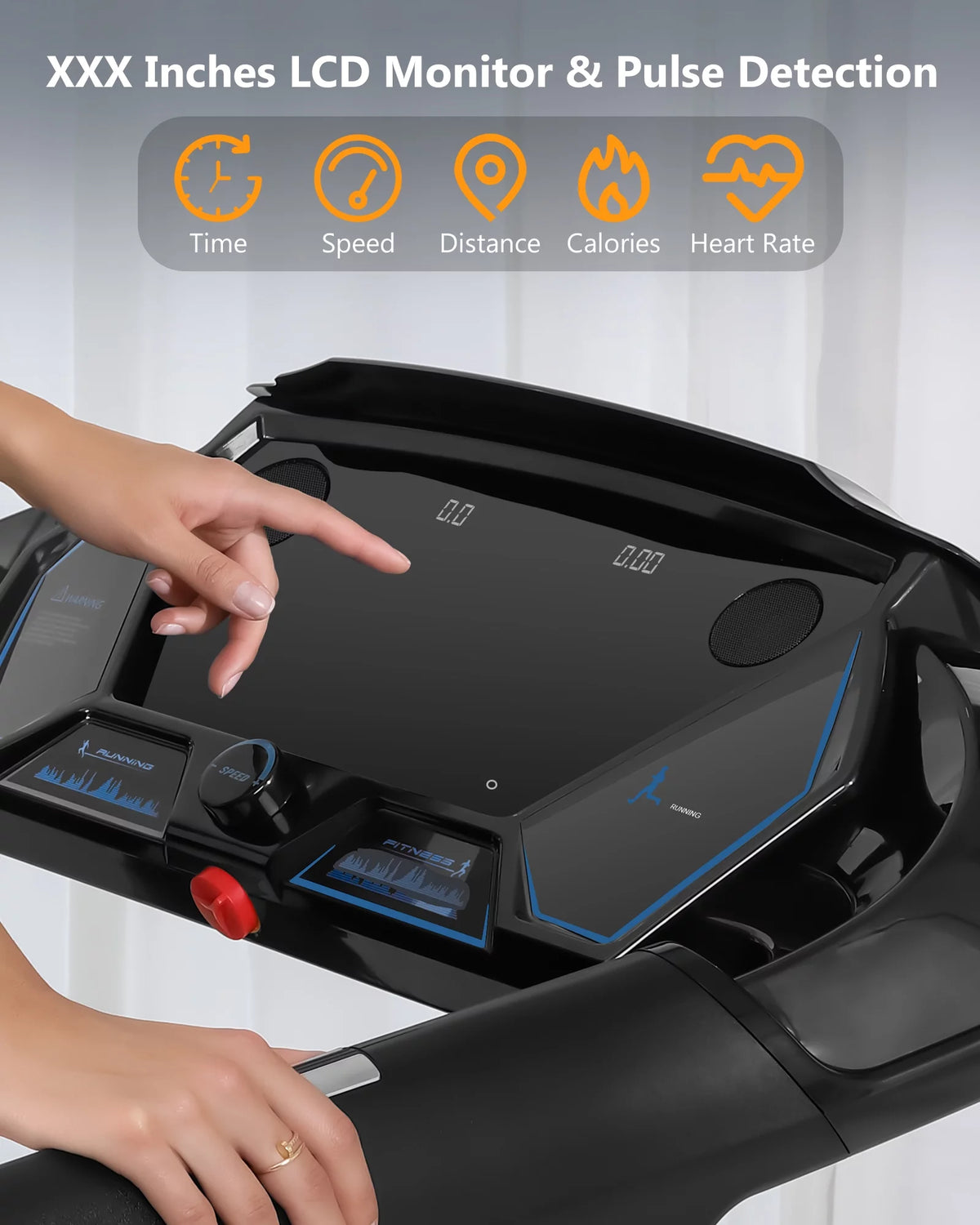 Folding Electric Treadmill with LCD Monitor C41259