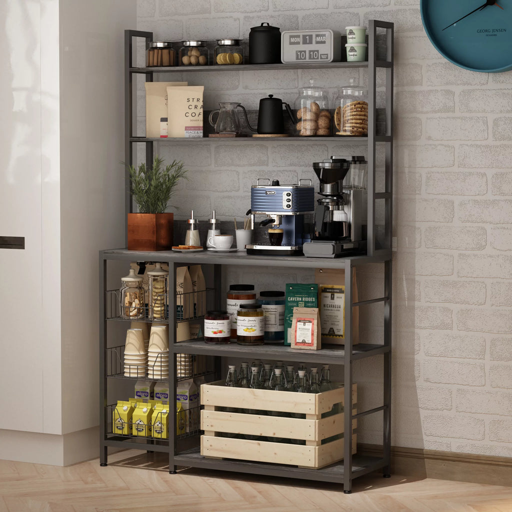 5-Tier Kitchen Bakers Rack with 3 Baskets Z755279