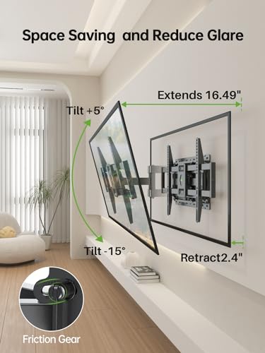 Full Motion TV Wall Mount for 47-84 inch Flat Screen LED 4K TV J889890