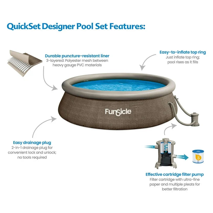 10ft x 30in Round Above Ground Pool E835