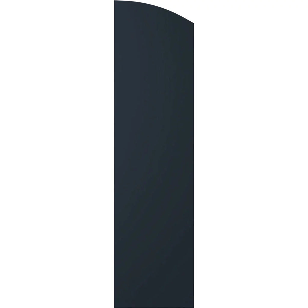 14"W x 58"H Real Wood Board-n-Batten Shutters with Elliptical Top, Starless Night Blue Z262