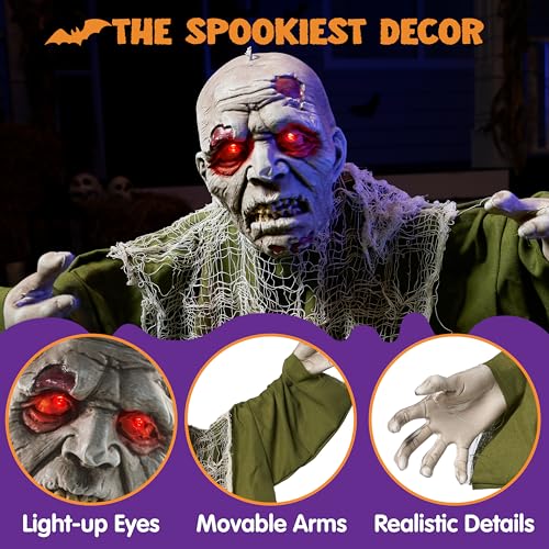 Animated Zombie Groundbreaker Outdoor Decor with Light Up Eyes R290970