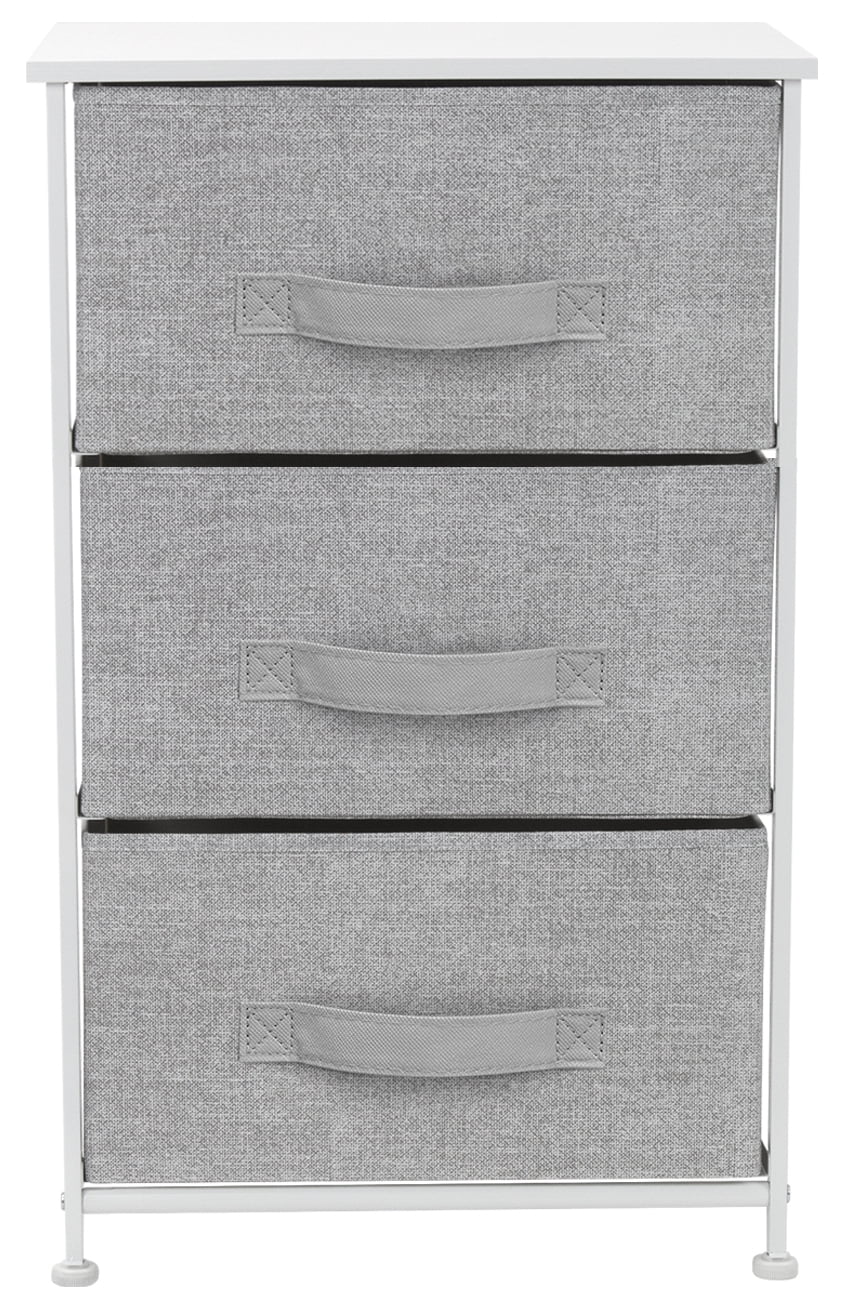 3 Drawer Nightstand with Fabric Bins R52542