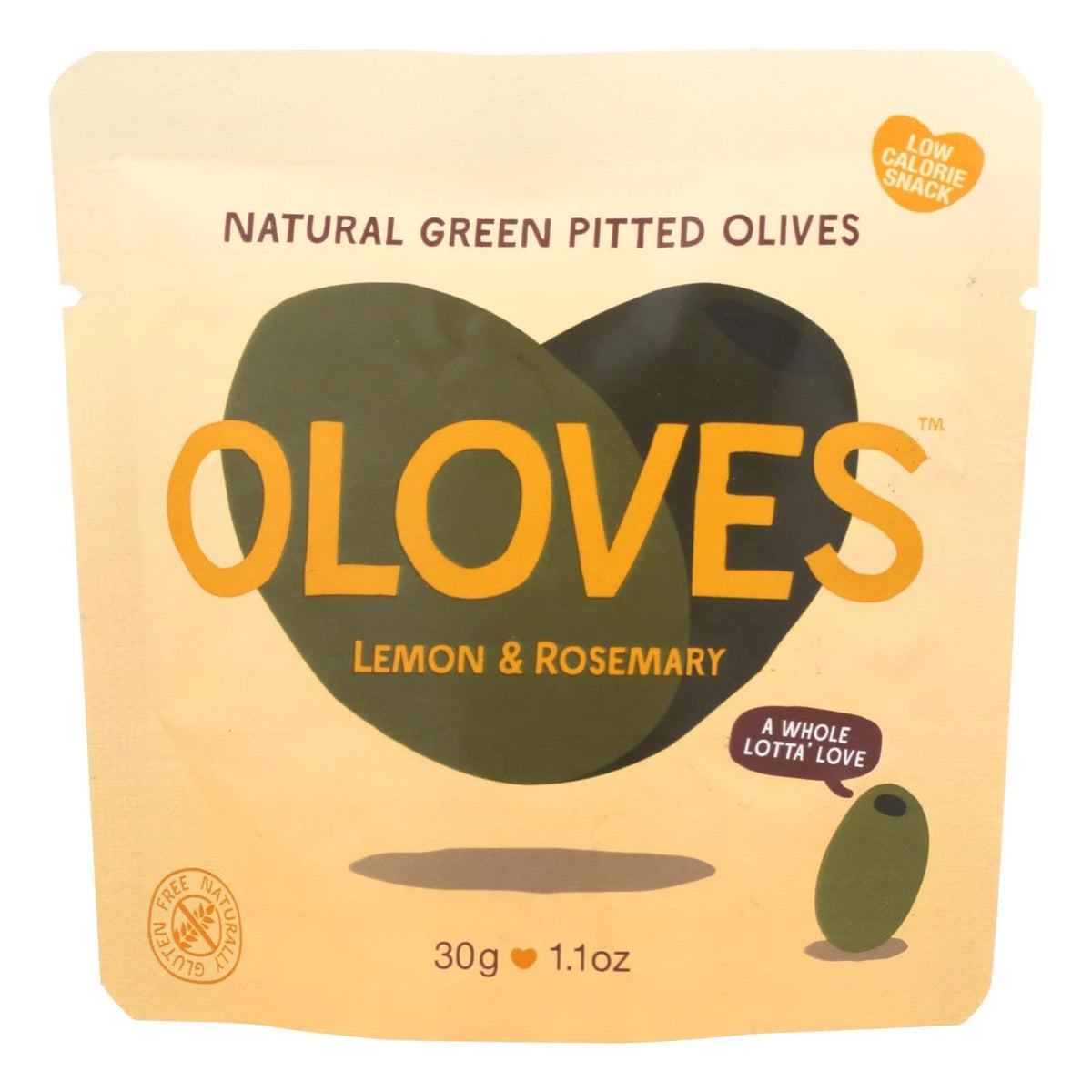 Green Pitted Olives Lemon and Rosemary 1.1 oz E6067
