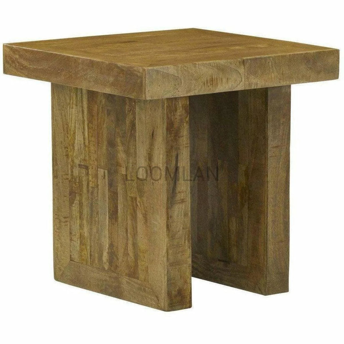 Rustic Reclaimed Wood End Side Table H300593