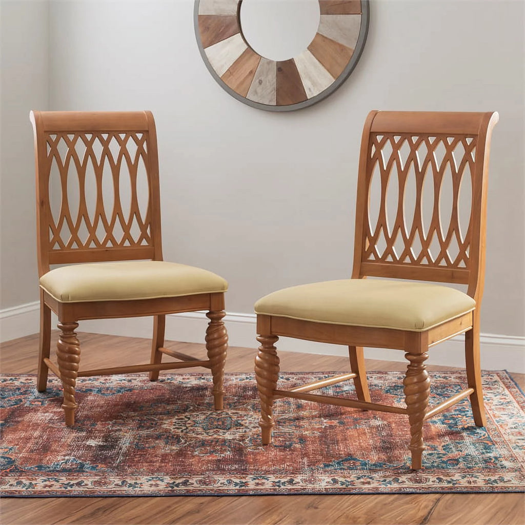 Natural Brown Faux Leather Chairs Set of 2 I768482