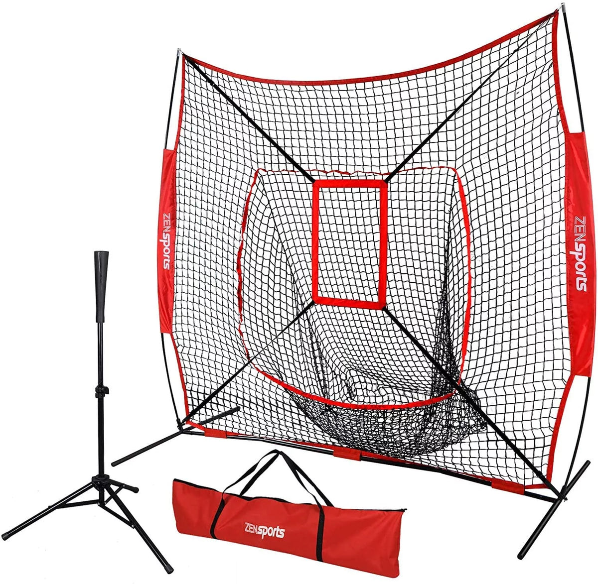 Baseball Softball Practice Net with Batting Tee and Carrying Bag D218