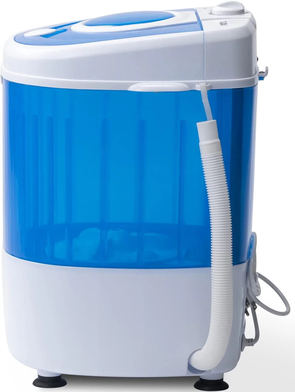 7.7lbs Mini Portable Washing Machine with Spiner Basket, Timer Control and Drain Hose, White E574