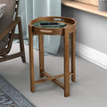 15” Round Wooden Side Tray Table P494