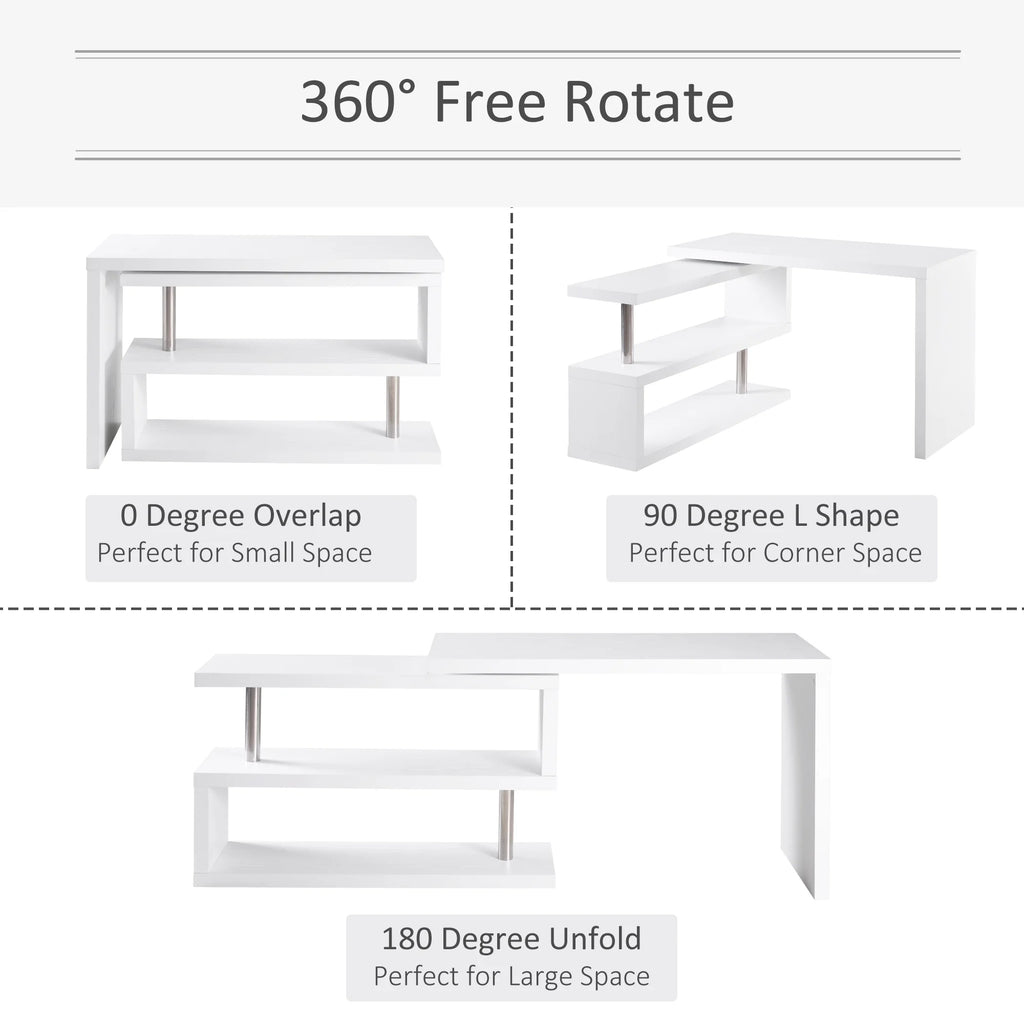 L-Shaped Corner Desk with Storage Shelf R466389