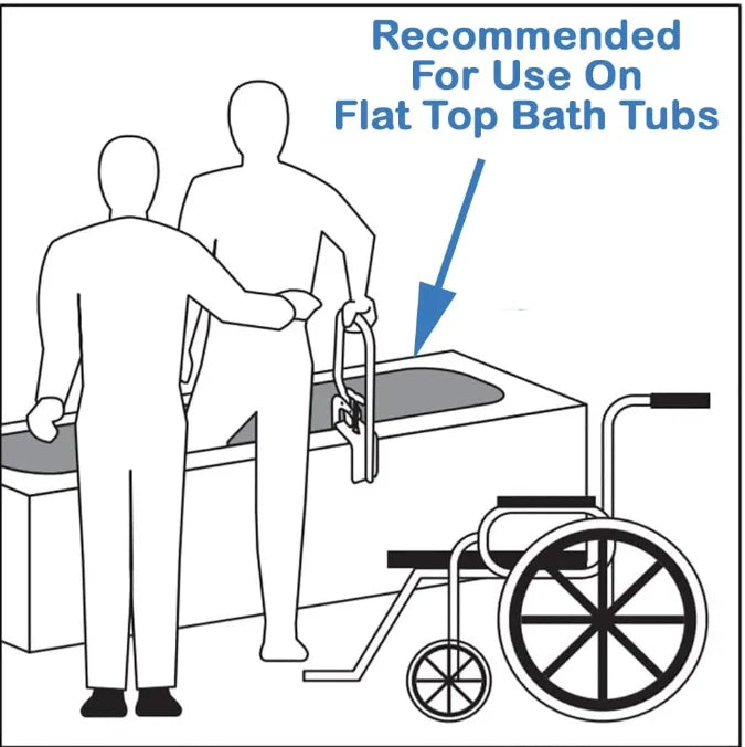 Fiberglass Bath Safety Grab Bar, White, 200 lb Capacity U18856