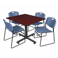 48 In. Square Laminate Table with 4 Stacker Chairs V162