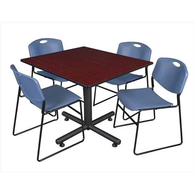 48 In. Square Laminate Table with 4 Stacker Chairs V162