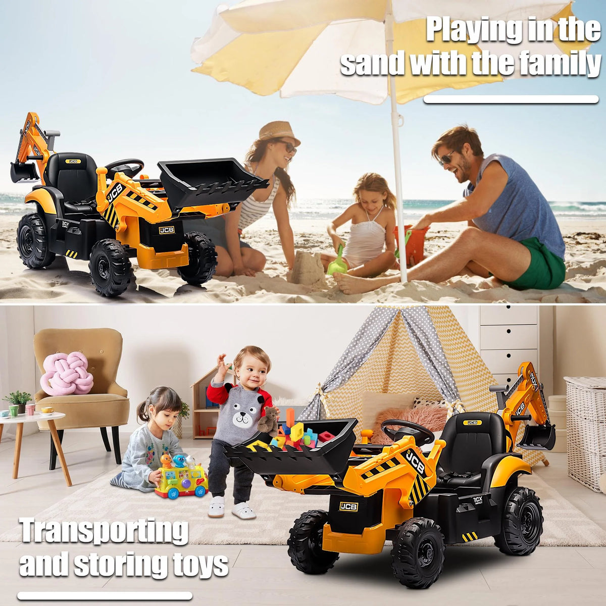 Yellow 24V Ride on Excavator with Remote Control T969609