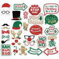 Christmas Photo Booth Props Set of 32 Red Green Gold Selfie Signs J44299
