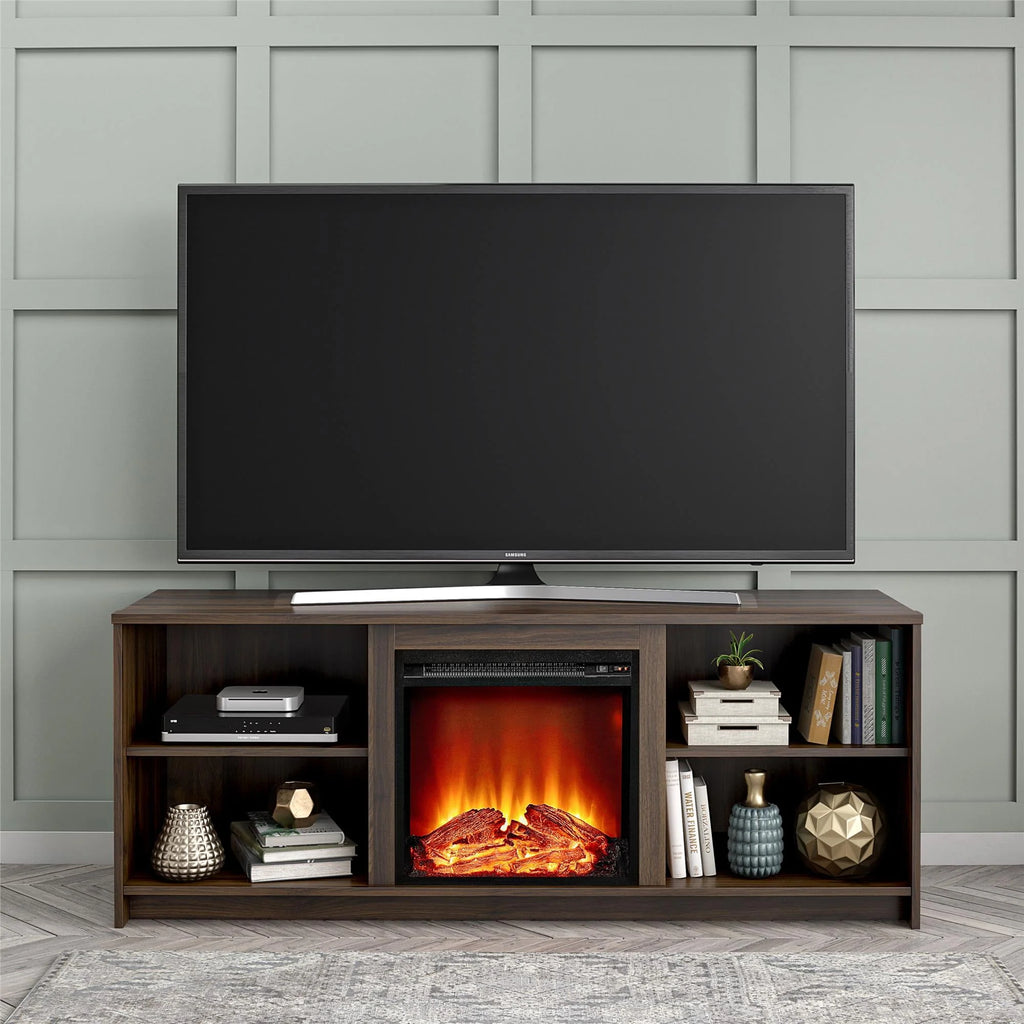 Black Oak Fireplace TV Stand M9731