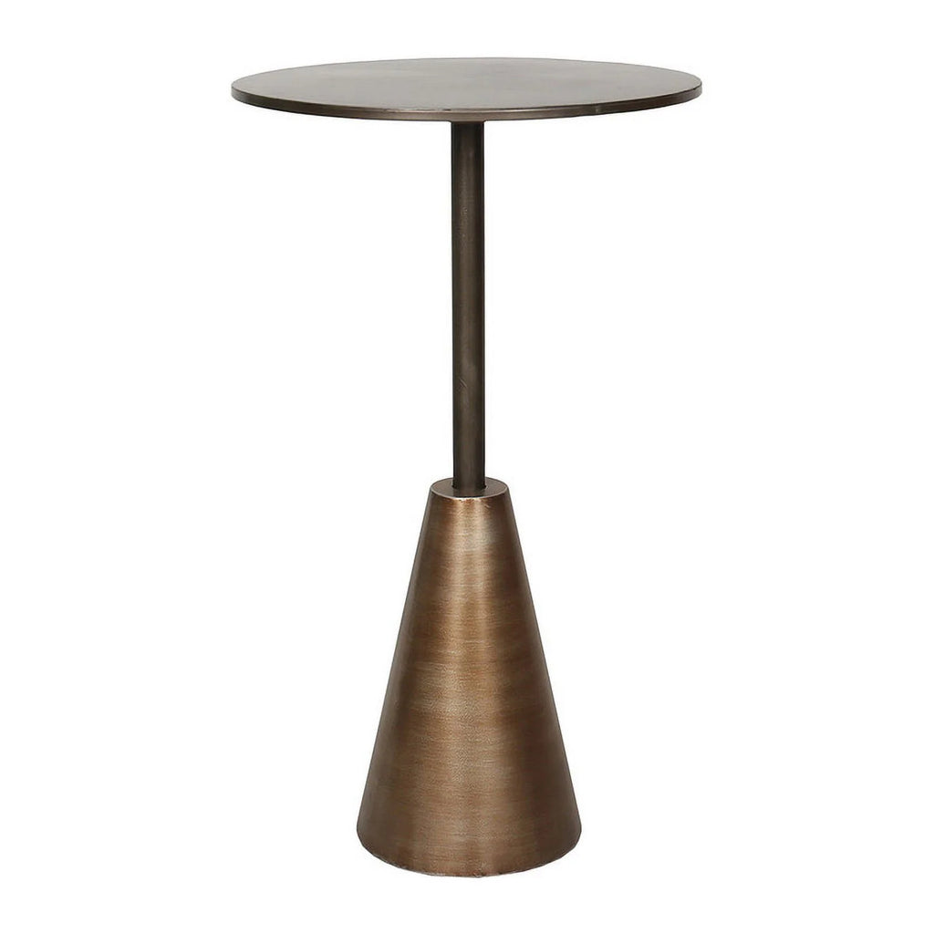 Round Bronze Pedestal End Table W1062