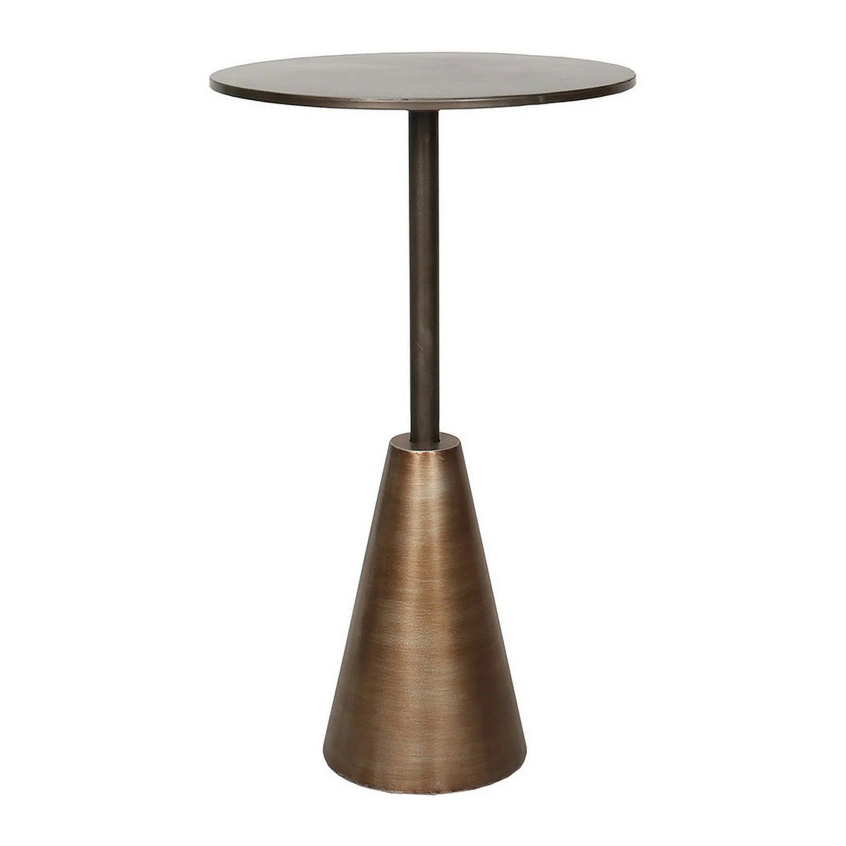 Round Bronze Pedestal End Table W1062