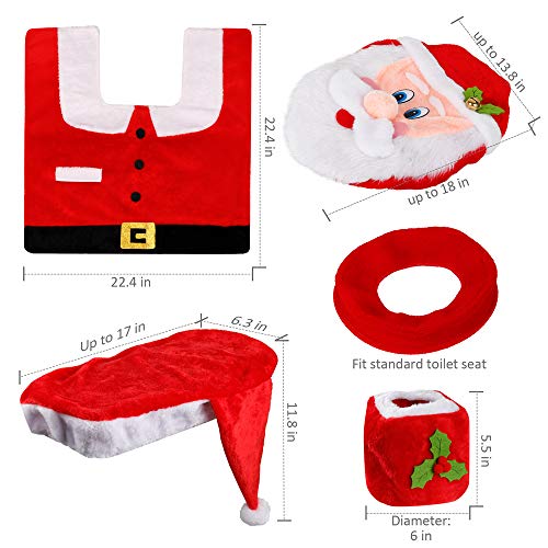 Santa Toilet Seat Cover and Rug Set of 5 V7147