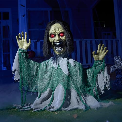 Animated Zombie Groundbreaker Outdoor Decor with Light Up Eyes R290970