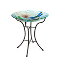 16" Glass Bird Bath with Stand Y5141