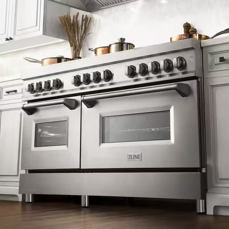 9 Burner Double Oven Dual Fuel Range with Brass Burners in Stainless Steel Q69763