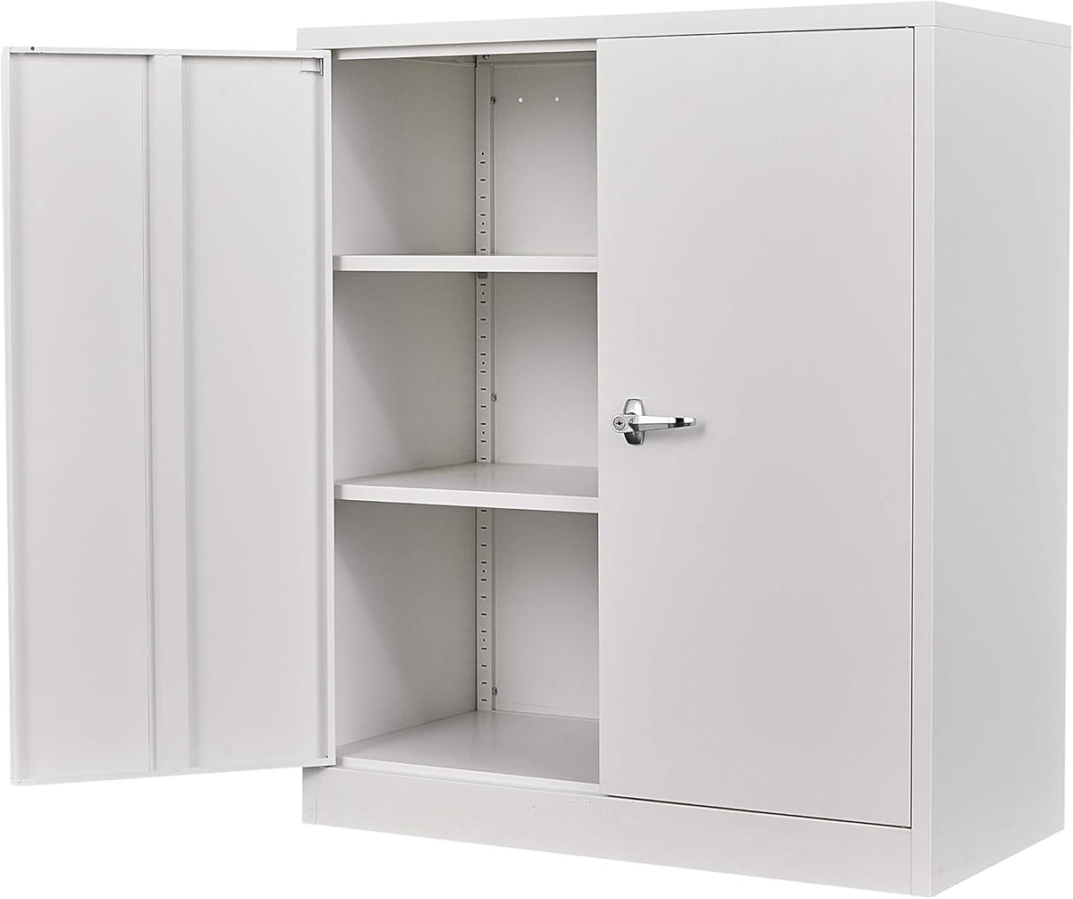 Industrial Metal Storage Cabinet with 2 Doors and 4 Adjustable Shelves Q51650