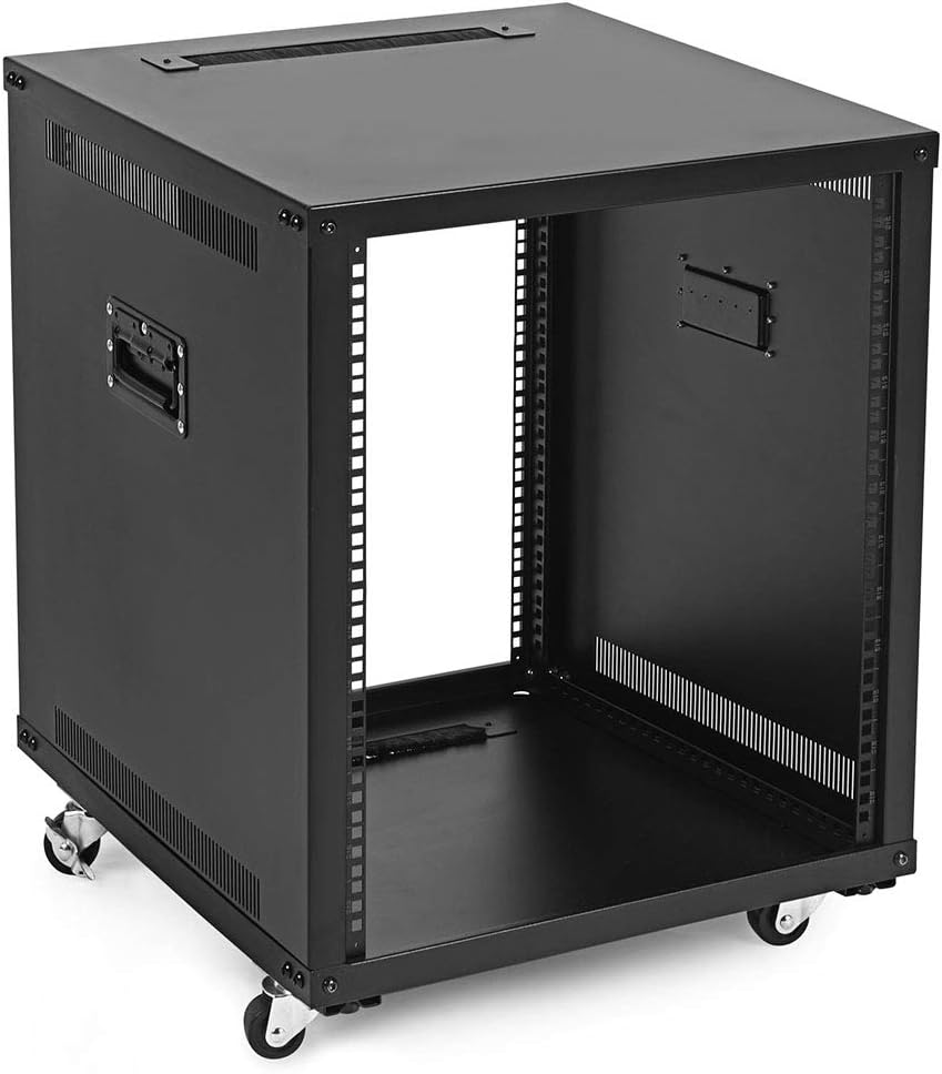 12U Portable Rolling Network Rack W599928