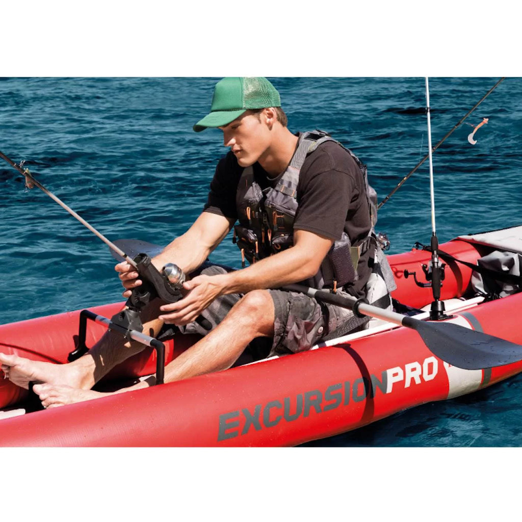 151 x 37 x 18 Inflatable Kayak with Oars, Pump, Fishing Rod Holders, Carry Bag A858