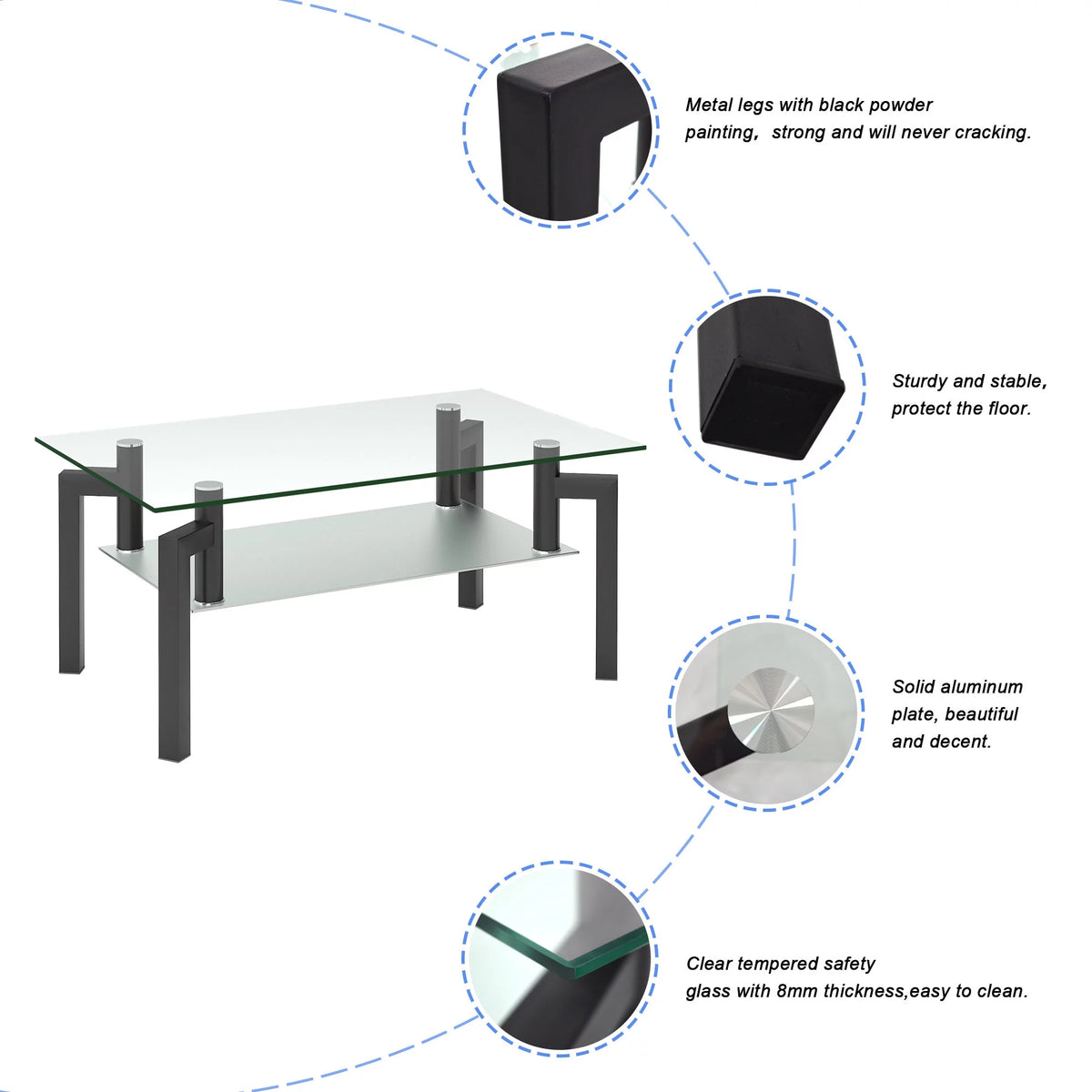 Black Glass Coffee Table H1257