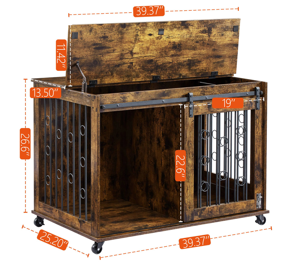39" Dog Crate with Partition and Sliding Door R852833