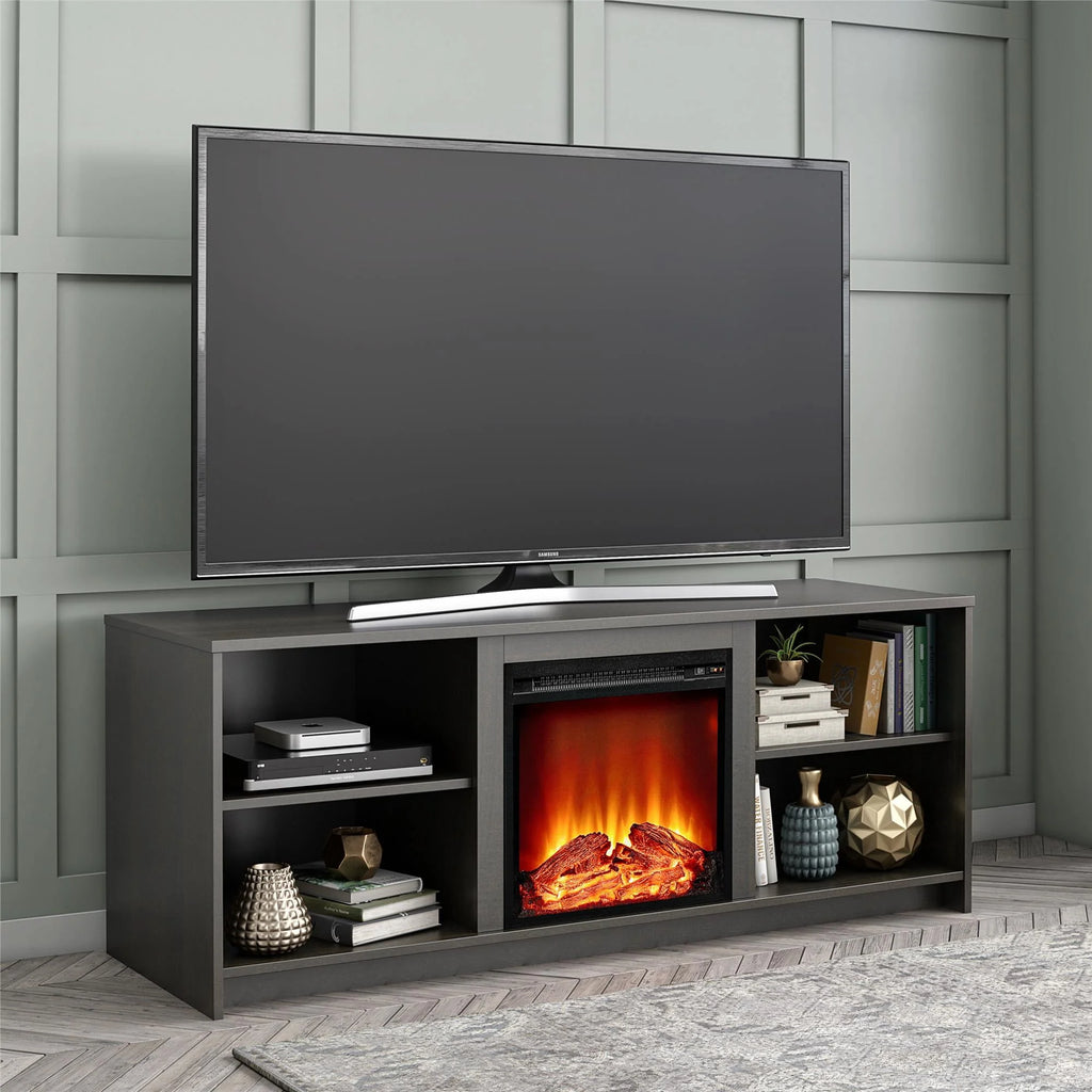 Black Oak Fireplace TV Stand M9731