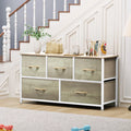 4 Drawer Fabric Storage Dresser with Wooden Top H5902