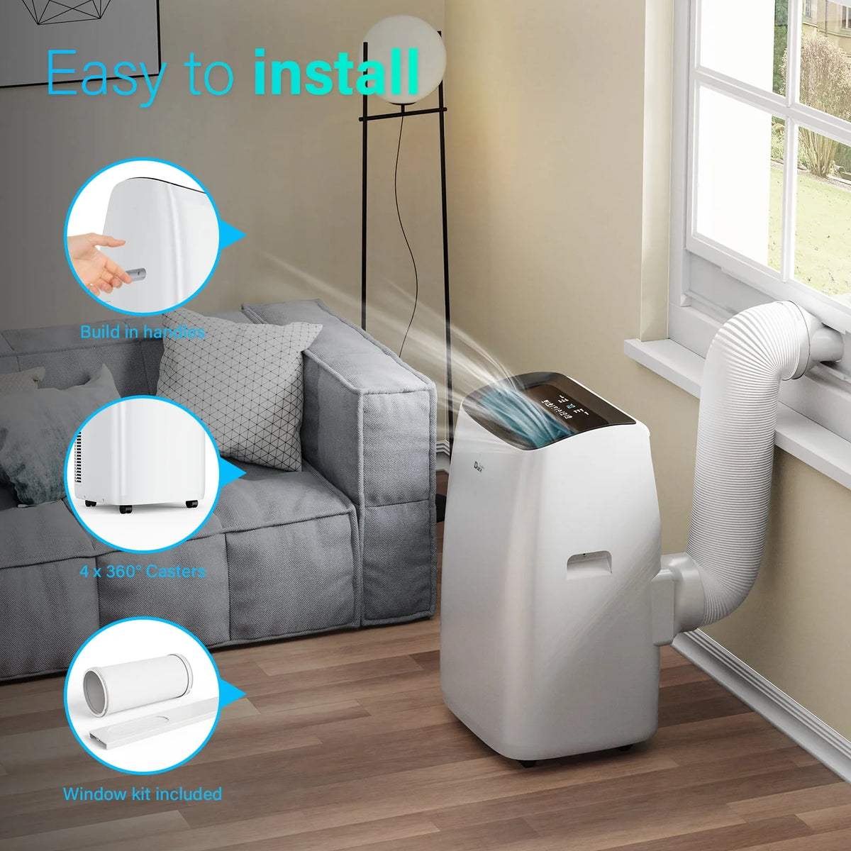 12000 BTU White Portable Air Conditioner Y9174